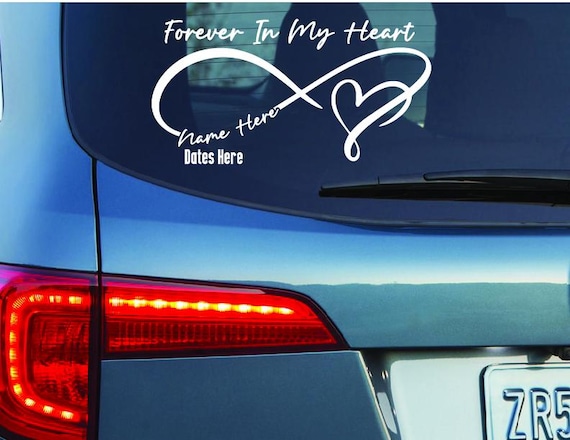 Memorial Decal: In Loving Memory Infinity Car Sticker, Personalized Window Remembrance Vinyl