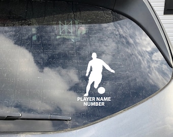 Personalized Soccer Player Decal: Custom Jersey & Number Vinyl