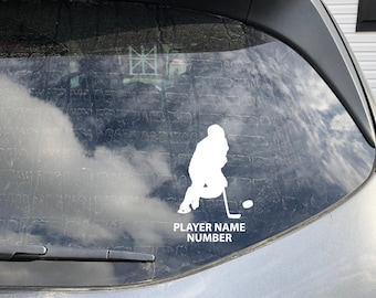Personalized Hockey Vinyl Decal – Custom Player Car Sticker