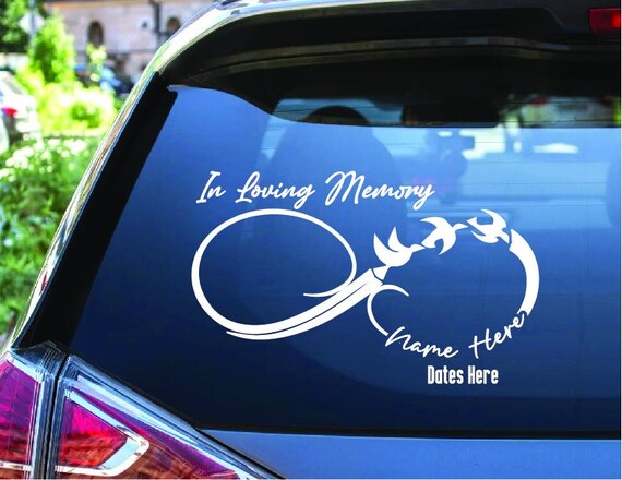 In Memory Decal, Memorial Infinity Symbol Custom Car Vinyl Decals, In Loving Memory Sticker 10