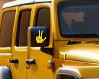 Peace Wave Vinyl Decal – Fun Side Mirror Sticker for Trucks & SUVs