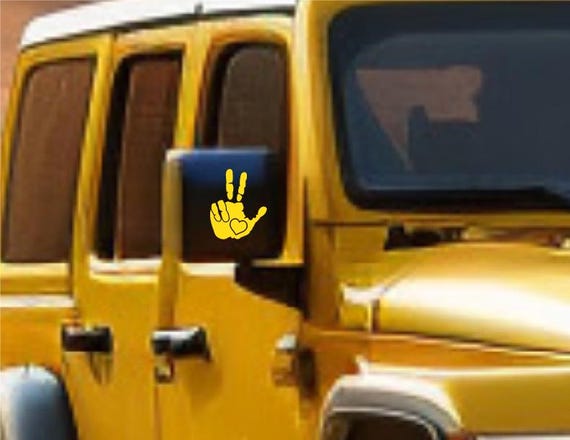 Peace Wave Vinyl Decal – Fun Side Mirror Sticker for Trucks & SUVs