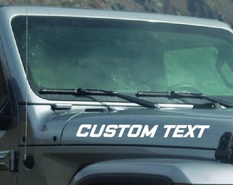 Gothic Letter Custom Hood Decal Personalized Car Name Vinyl Racing Stripe Sticker Bold Auto Text Wrap