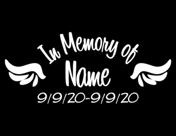 In Memory Decals, Car Decal In Memory of, Car Decal, In Loving Memory Car Decal, Window Decals for cars , Angel Wings Car Decal, RIP Mom Dad