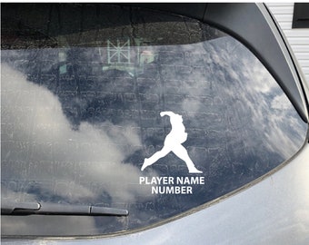 Baseball Player Silhouette Decal – Custom Team Gift Sticker