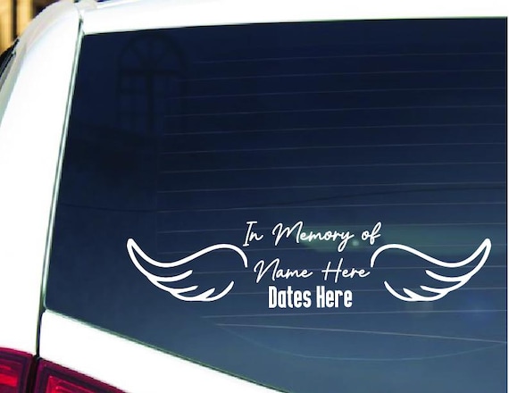 In Memory of Decal, Memorial Angel Wings Custom Car Vinyl Decals, In Loving Memory Sticker 17