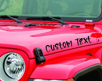 Custom Car Hood Decal - Personalized Minimalist Font Text Design Vinyl Sticker for Auto Truck SUV