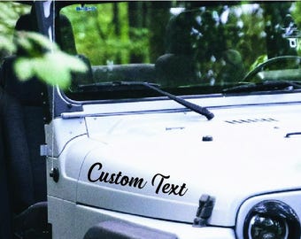 Cursive Custom Hood Decal Personalized Name Vinyl Sticker,  Metallic Script Car Auto Silver