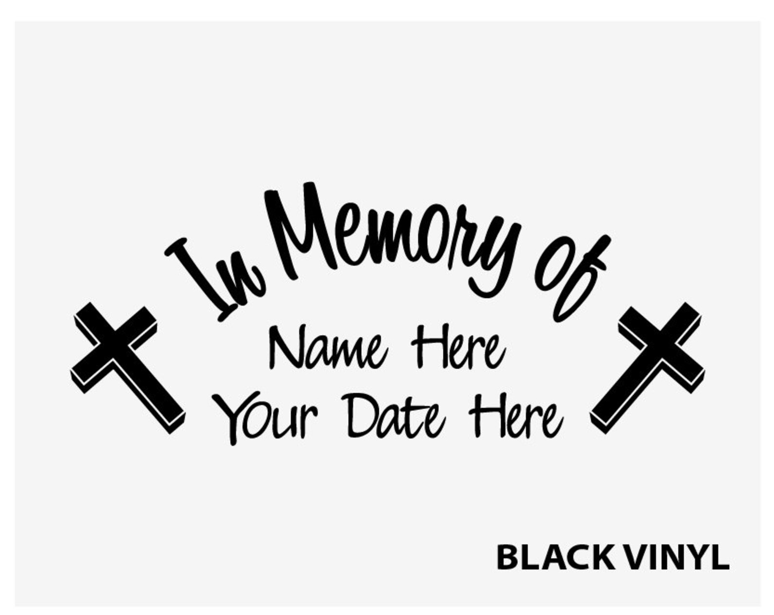 In Memory of Decal Car Vinyl Window Sticker With Cross,memorial Decals