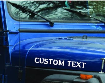 Bold Custom Car Hood Decal - Personalized Vehicle Name Lettering Sticker Vinyl Graphics