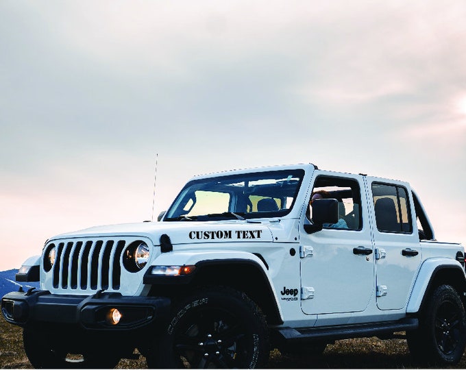 Featured listing image: Custom Hood Vinyl Decals,  Personalized Hood Name Custom Text Vinyl Decal Sticker, Name Vinyl Decal Stickers