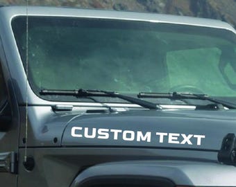 Custom Matte Black Hood Decal with Personalized Name or Phrase - Weatherproof Car Vinyl Sticker