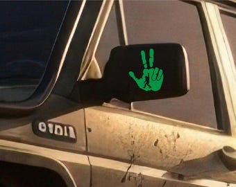 Custom Wave Hand Sticker – Adventure Car Window Decal for 4x4 Owners
