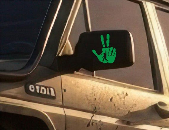 Custom Wave Hand Sticker – Adventure Car Window Decal for 4x4 Owners