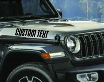 Personalized Hood Decal, Custom Name Text Vinyl Sticker