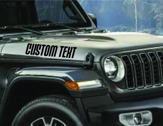 Custom Hood Text Decals, Personalized Hood Name Decal, Create Your Own Original Vinyl Lettering Hood Stickers