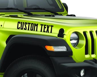 Custom Vinyl Hood Decal - Personalized Car Text Stickers Bold Letters Auto Graphics