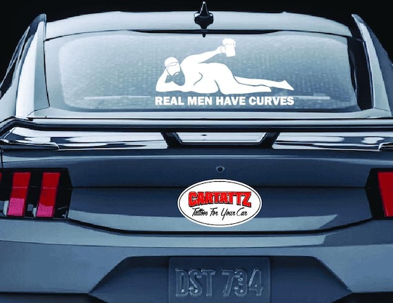 Dad Bod Custom Vinyl Decal Real Men Have Curves, Funny Car Custom Stickers, Dad Bod Custom Car Vinyl Decals