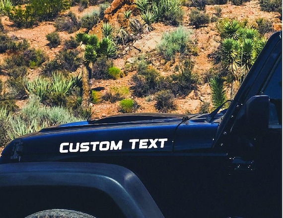 Custom Hood Vinyl Decals,  Personalized Hood Name Custom Text Vinyl Decal Sticker, Name Vinyl Decal Stickers