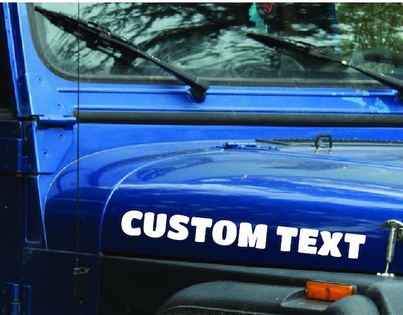 Custom Hood Vinyl Decals,  Personalized Hood Name Custom Text Vinyl Decal Sticker, Name Vinyl Decal Stickers
