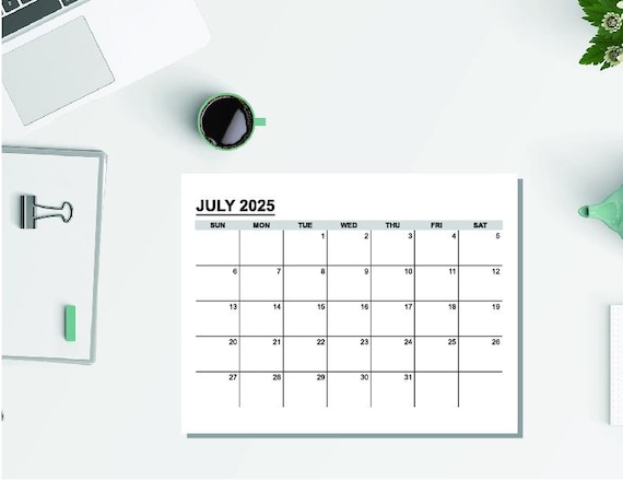 Printable Calendar for 2025, Monthly Planner Download for 2025, Digital PDF Letter 12 Month Printable Calendars