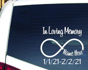 Custom Memorial Decal | Infinity Symbol Personalized In Loving Memory Car Sticker