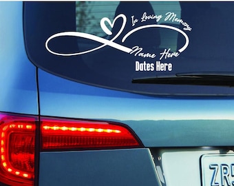 Window Decal Custom: In Memory Of Infinity Symbol Personalized