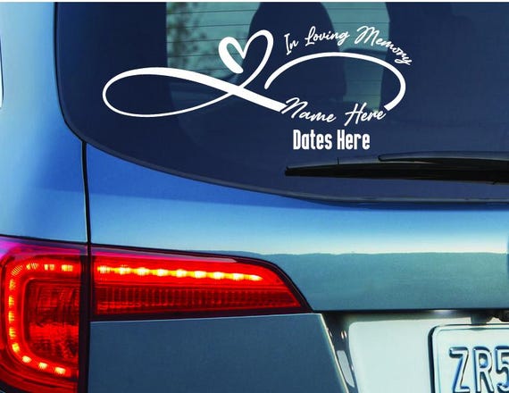Memorial Car Decal Infinity Symbol, In Memory Car Decals, In Loving Memory Custom Vinyl Sticker 8