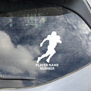 Football Player Decal,Personalized Football Player,Football Decal,Football Name Decal,Custom Football Decal,Wall Decal,Car Decal,Truck Decal