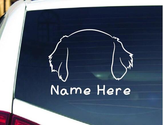Custom Dog Ear Decal, Personalized Dog Vinyl Sticker, Create Your Own Dog Name Car Custom Vinyl Stickers