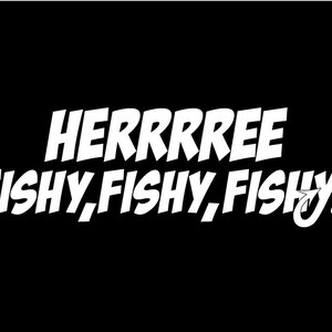 Hier Fishy Fishy Fishy Custom Vinyl Decal Sticker, Vissersboot Cadeau, Vissen Geschenken voor mannen, Truck Fishing Custom Truck Decal Stickers
