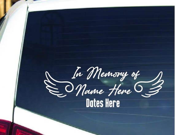 In Memory of Decal, Memorial Angel Wings Custom Car Vinyl Decals, In Loving Memory Sticker 13