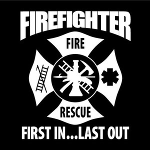 Firefighter Decal, Firefighter Maltese Cross ,  Firefighter Window Decal ,  Firefighter Gifts , Fire Fighter Gifts , Firefighter Stickers