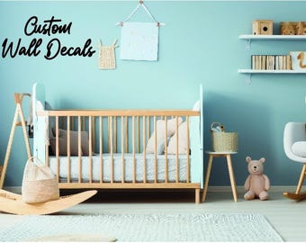 Nursery Dream Phrase Decal, Personalized Vinyl Wall Words Baby Room