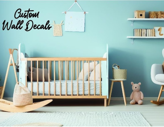 Custom Vinyl Decals, Make Your Own Personalized Wall Decal, Wedding Wall Decals, Custom Baby Shower Wall Text Stickers
