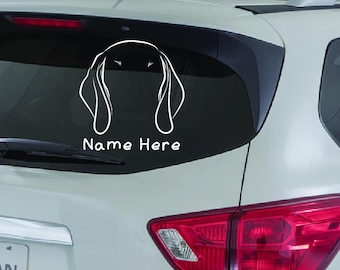 Custom Dog Breed Ear Silhouette Car Decal - Personalized Pet Vinyl Window Sticker Auto Accessory
