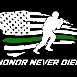 Military Car Window Vinyl Decal American Flag Thin Green Line Army Navy Marine Air Force Coast Guard Veteran