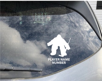 Hockey Player Car Decal – Sport Wall or Window Sticker Gift