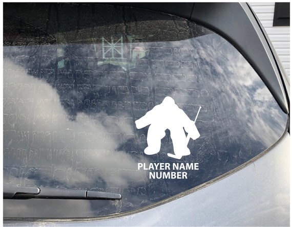 Hockey Goalie Decal, Hockey Player Decal, Personalized Hockey Player, Hockey Decal, Hockey Name Decal, Custom Decal, Car Decals,Truck Decals