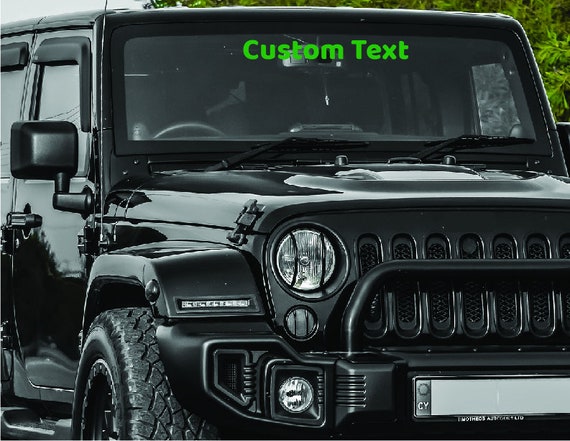 Windshield Banner Eyebrow Sunstrip Custom Vinyl Decal, Personalized Text Windshield Decal, Customize Your Own Custom Car Windwhield Decal
