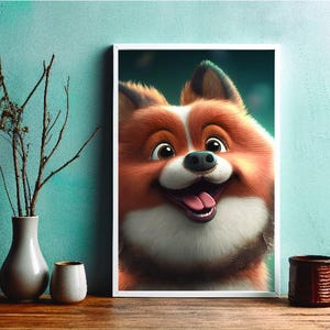 Custom Digital Pet Portrait, Dog Digital Cartoon Artwork from Photo, Pet Portrait gifts, Cat Portrait Painting From Photo