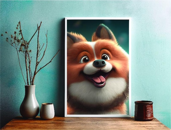 Custom Digital Pet Portrait, Dog Digital Cartoon Artwork from Photo, Pet Portrait gifts, Cat Portrait Painting From Photo