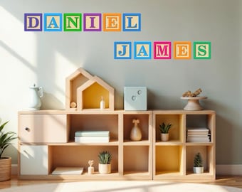 DIY Nursery Name Block Decal Kit: Damage-Free Wall Art for Apartments