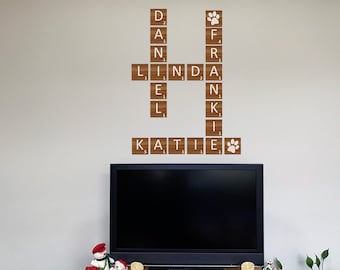 Large 5-Inch Scrabble Letter Decals: Removable Vinyl Tiles for Custom Wall Layouts