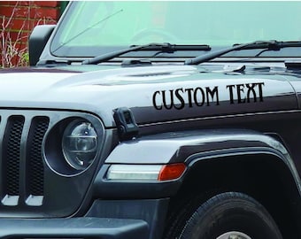 Vintage Style Hood Decal: Custom Car Text Vinyl