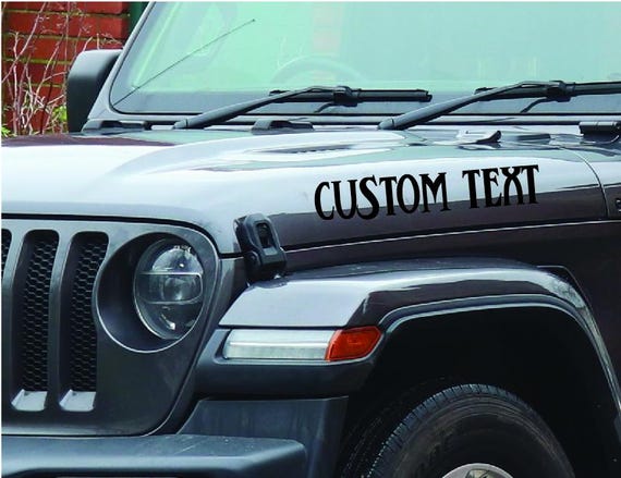 Custom Hood Decals,  Personalized Hood Vinyl Lettering Decal, Create Your Own Unique Customized Hood Stickers
