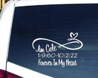 Personalized Memorial Decal | Infinity Symbol Custom In Loving Memory