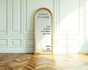 Custom Wedding Mirror Stickers - Personalized Name Decals for Bridal Party Gifts