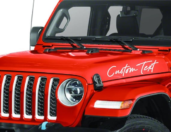Custom Hood Vinyl Decals,  Personalized Hood Name Custom Text Vinyl Decal Sticker, Name Vinyl Decal Stickers