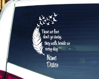 Personalized Memorial Car Decal - In Loving Memory Window Vinyl Sticker Gift for Dad Mom Pet RIP